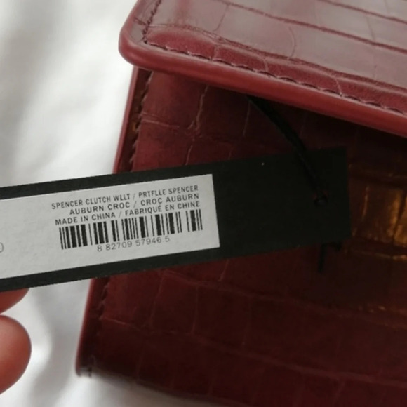 NWT Love & Lore Auburn Croc Vegan Leather Tri Fold Continental Wallet or Clutch - Picture 11 of 16